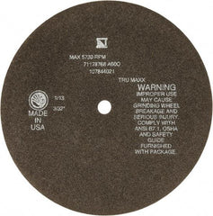 Tru-Maxx - 8" 46 Grit Aluminum Oxide Cutoff Wheel - 3/32" Thick, 1/2" Arbor, 4,536 Max RPM, Use with Stationary Tools - Exact Tool & Supply