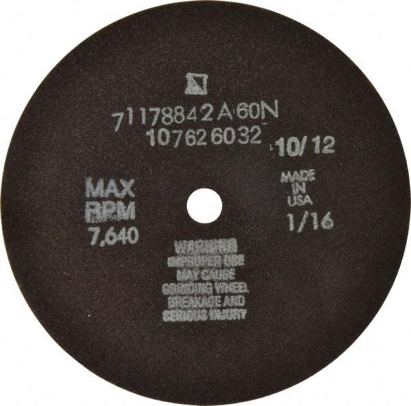Tru-Maxx - 6" 60 Grit Aluminum Oxide Cutoff Wheel - 1/16" Thick, 1/2" Arbor, 6,048 Max RPM, Use with Stationary Tools - Exact Tool & Supply