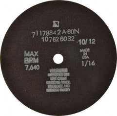 Tru-Maxx - 6" 60 Grit Aluminum Oxide Cutoff Wheel - 1/16" Thick, 1/2" Arbor, 6,048 Max RPM, Use with Stationary Tools - Exact Tool & Supply