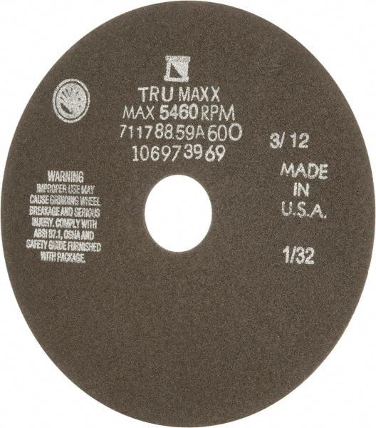 Tru-Maxx - 7" 60 Grit Aluminum Oxide Cutoff Wheel - 1/32" Thick, 1-1/4" Arbor, 5,184 Max RPM, Use with Stationary Tools - Exact Tool & Supply