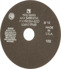Tru-Maxx - 7" 60 Grit Aluminum Oxide Cutoff Wheel - 1/32" Thick, 1-1/4" Arbor, 5,184 Max RPM, Use with Stationary Tools - Exact Tool & Supply