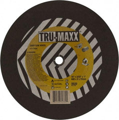 Tru-Maxx - 16" 36 Grit Aluminum Oxide Cutoff Wheel - 7/64" Thick, 1" Arbor, 3,820 Max RPM, Use with Chop Saws - Exact Tool & Supply