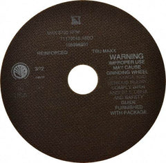 Tru-Maxx - 7" 60 Grit Aluminum Oxide Cutoff Wheel - 0.06" Thick, 1-1/4" Arbor, 8,731 Max RPM, Use with Stationary Tools - Exact Tool & Supply