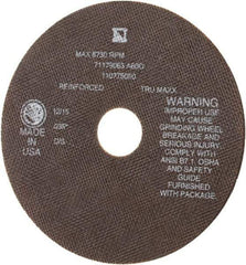 Tru-Maxx - 7" 60 Grit Aluminum Oxide Cutoff Wheel - 0.035" Thick, 1-1/4" Arbor, 8,731 Max RPM, Use with Stationary Tools - Exact Tool & Supply