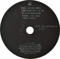 Tru-Maxx - 10" 36 Grit Aluminum Oxide Cutoff Wheel - 3/32" Thick, 1-1/4" Arbor, 6,112 Max RPM, Use with Stationary Tools - Exact Tool & Supply
