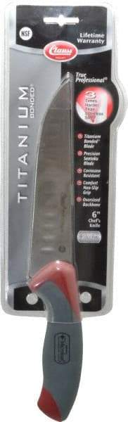 Clauss - 6" Long Blade, Stainless Steel, Fine Edge, Chef's Knife - 11-3/4" OAL, Comfort Grip Handle - Exact Tool & Supply