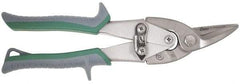 Clauss - 1-3/4" Length of Cut, Right Pattern Aviation Snip - 10-1/4" OAL, Nonslip Spring Assisted Grip Handle, 22 AWG Steel Capacity - Exact Tool & Supply