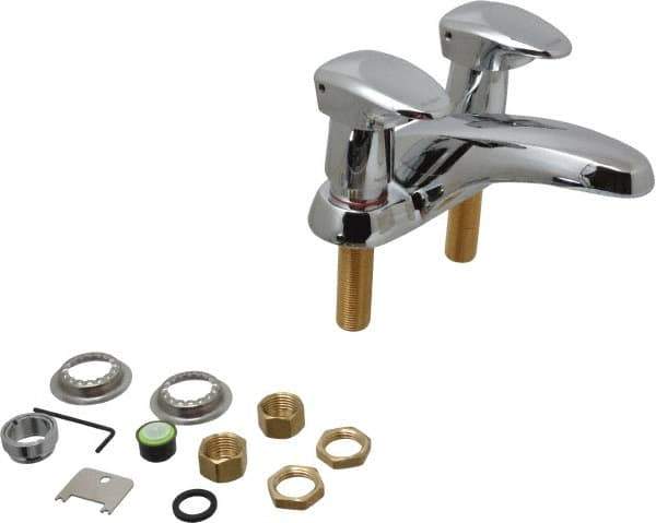 Moen - Knob Metering Handle, Deck Plate Bathroom Faucet - Two Handle, No Drain, Standard Spout - Exact Tool & Supply