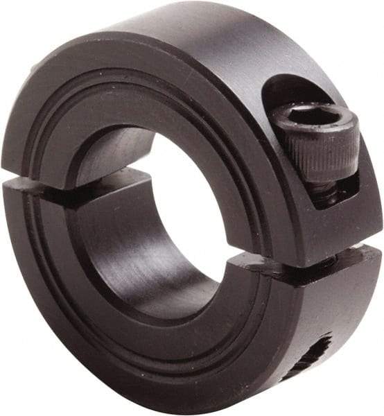 Climax Metal Products - 23mm Bore, Steel, Two Piece Clamp Collar - 1-7/8" Outside Diam - Exact Tool & Supply