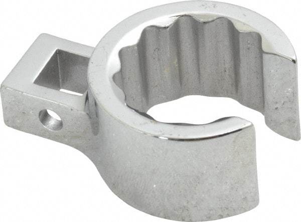 Proto - 15/16" 12 Point 3/8" Drive Chrome Flare Nut Crowfoot Wrench - 1-3/8" Head Diam x 3/4" Head Thickness, 1-1/2" OAL - Exact Tool & Supply