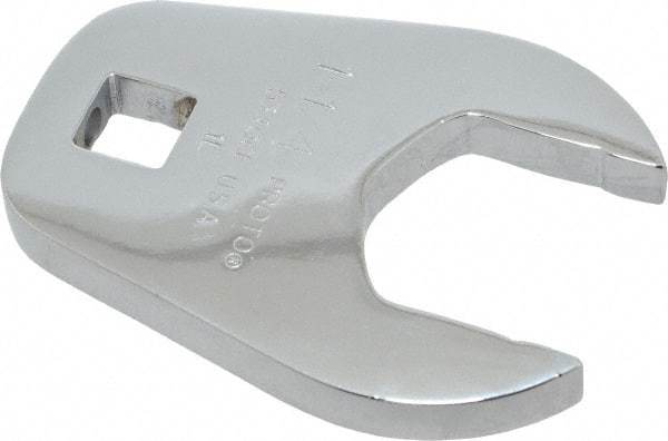 Proto - 1-1/4" 1/2" Drive Full Polish Chrome Open End Crowfoot Wrench - 2-15/32" Head Diam x 3/8" Head Thickness, 2-23/64" OAL - Exact Tool & Supply