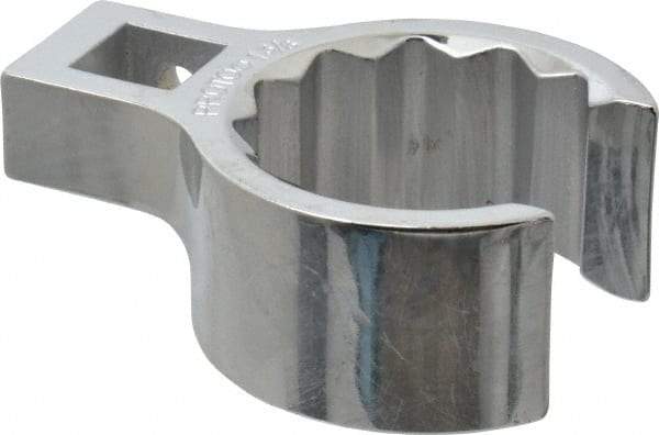 Proto - 1-3/8" 12 Point 1/2" Drive Full Polish Chrome Flare Nut Crowfoot Wrench - 1-15/16" Head Diam x 15/16" Head Thickness, 2.56" OAL - Exact Tool & Supply