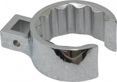 Proto - 1-9/16" 12 Point 1/2" Drive Full Polish Chrome Flare Nut Crowfoot Wrench - 2-5/32" Head Diam x 15/16" Head Thickness, 2.88" OAL - Exact Tool & Supply