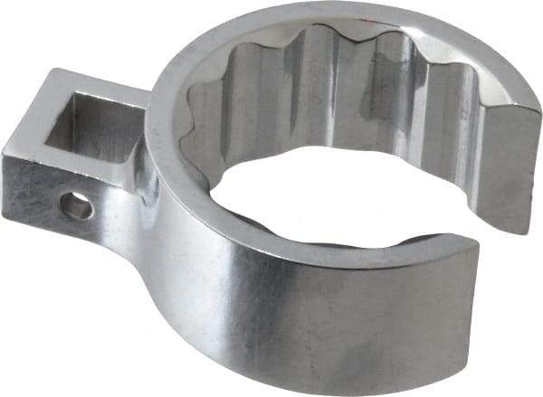 Proto - 1-11/16" 12 Point 1/2" Drive Full Polish Chrome Flare Nut Crowfoot Wrench - 2-5/16" Head Diam x 1" Head Thickness, 3" OAL - Exact Tool & Supply
