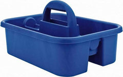 Quantum Storage - Tool Box Polypropylene Tool Caddy - 18-1/4" Wide x 13-3/8" Deep x 9-1/8" High, Blue, For Home, Shop, Garden - Exact Tool & Supply