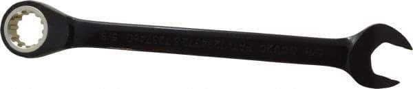 Proto - 5/8" 12 Point Combination Wrench - 15° Head Angle, 8-3/16" OAL, Steel, Black Chrome Finish - Exact Tool & Supply