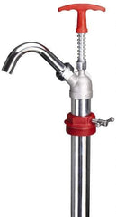 PRO-LUBE - Oil Lubrication 0.04 Strokes/oz Flow Steel & Cast Iron Lever Hand Pump - For 55 Gal Container, Use with High Viscosity Petroleum Based Media & Lacquer Thinner, Do Not Use with Corrosive Media, Gasoline & Water-Based Media - Exact Tool & Supply