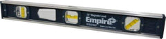 Empire Level - Magnetic 18" Long 3 Vial I-Beam Level - Aluminum, Blue, 1 45°, 1 Level & 1 Plumb Vials - Exact Tool & Supply