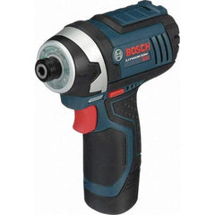 Bosch - 18 Volt, 1/4" Drive, 930 In/Lb Torque, Cordless Impact Driver - 2600 RPM, 2 Lithium-Ion Batteries Included - Exact Tool & Supply