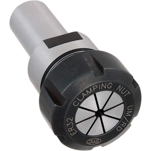Techniks - 1/16 to 3/4" Capacity, 50mm Projection, Straight Shank, ER32 Collet Chuck - 4" OAL, 1" Shank Diam - Exact Tool & Supply