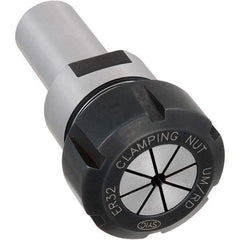 Techniks - 1/16 to 3/4" Capacity, 50mm Projection, Straight Shank, ER32 Collet Chuck - 4" OAL, 1" Shank Diam - Exact Tool & Supply