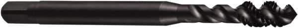 DORMER - 9/16-12 UNC 3 Flute 3B Modified Bottoming Spiral Flute Tap - Powdered Metal, Oxide Finish, 3-19/32" OAL, Right Hand Flute, Right Hand Thread, H3, Series E028 - Exact Tool & Supply
