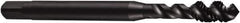 DORMER - 9/16-12 UNC 3 Flute 3B Modified Bottoming Spiral Flute Tap - Powdered Metal, Oxide Finish, 3-19/32" OAL, Right Hand Flute, Right Hand Thread, H3, Series E028 - Exact Tool & Supply