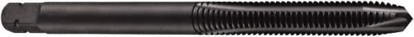 DORMER - 1-8 UNC, 3 Flute, Oxide Finish, Powdered Metal Spiral Point Tap - Plug Chamfer, Right Hand Thread, 5-1/8" OAL, 1.3976" Thread Length, 0.8" Shank Diam, 3B Class of Fit, Series E026 - Exact Tool & Supply