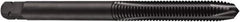 DORMER - 1-8 UNC, 3 Flute, Oxide Finish, Powdered Metal Spiral Point Tap - Plug Chamfer, Right Hand Thread, 5-1/8" OAL, 1.3976" Thread Length, 0.8" Shank Diam, 3B Class of Fit, Series E026 - Exact Tool & Supply