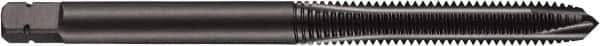 DORMER - 1-12 UNF, 3 Flute, Oxide Finish, Powdered Metal Spiral Point Tap - Plug Chamfer, Right Hand Thread, 5-1/8" OAL, 1.3976" Thread Length, 0.8" Shank Diam, 3B Class of Fit, Series E036 - Exact Tool & Supply