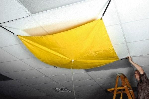 UltraTech - 28" Diam, Square Roof Leak Diverter - 7' Long x 7' Wide x 10 mil Thick, Yellow - Exact Tool & Supply
