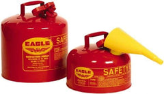 Eagle - 1 Gal Galvanized Steel Type I Safety Can - 8" High x 9" Diam, Red - Exact Tool & Supply