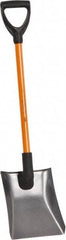 NUPLA - 11-1/2" High x 9-7/8" Wide Square Steel Shovel - 27" Long Fiberglass D-Grip Handle - Exact Tool & Supply