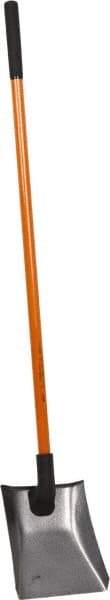 NUPLA - 11-1/2" High x 9-7/8" Wide Square Steel Shovel - 48" Long Fiberglass Straight Handle - Exact Tool & Supply