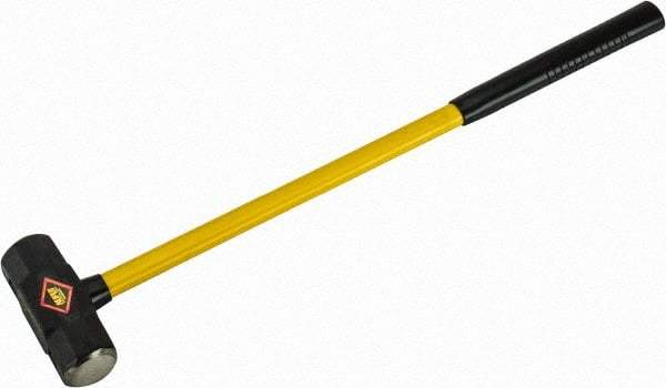 NUPLA - 8 Lb Head, 32" Long Sledge Hammer - Steel Head, 6-3/8" Long Head, Fiberglass Handle - Exact Tool & Supply