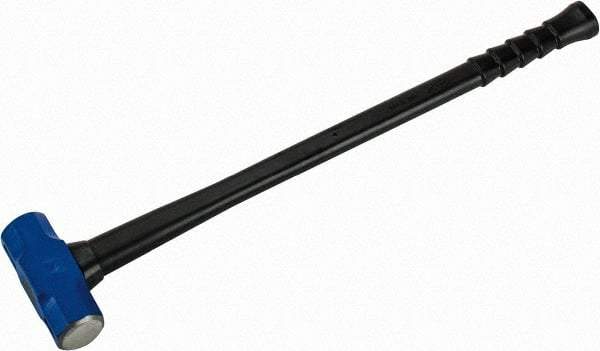 NUPLA - 8 Lb Head, 32" Long Soft Steel Safety Sledge Hammer - Steel Head, 2" Face Diam, 6-3/8" Long Head, Fiberglass Handle - Exact Tool & Supply