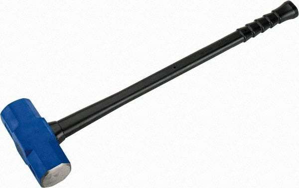 NUPLA - 20 Lb Head, 32" Long Soft Steel Safety Sledge Hammer - Steel Head, 2-3/4" Face Diam, 8-5/8" Long Head, Fiberglass Handle - Exact Tool & Supply