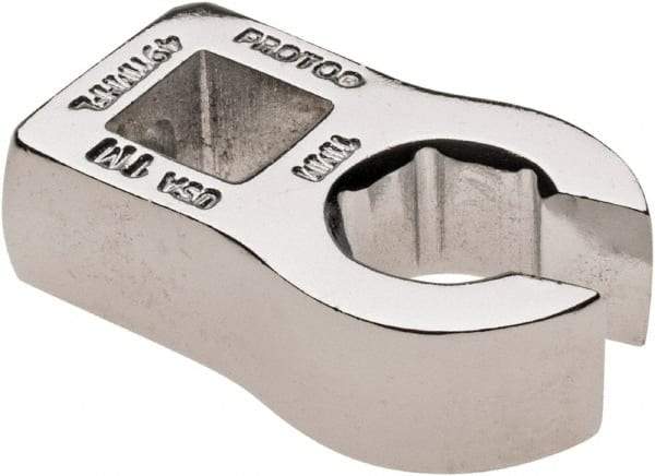 Proto - 11mm 6 Point 3/8" Drive Chrome Flare Nut Crowfoot Wrench - 15/16" Head Diam x 1/4" Head Thickness, 1-1/2" OAL - Exact Tool & Supply