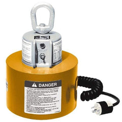 Walker - 4,000 Lb Load Capacity, Electric Powered Lift Magnet - 13-5/8" High, 12" Head/Holder Diam, For Use with Flats - Exact Tool & Supply