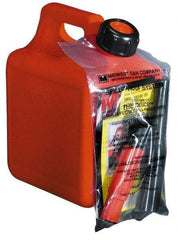 Made in USA - 1 Gal High Density Polyethylene Spill-Proof CARB Gas Can - 9-1/2" High x 7-1/2" Diam, Red - Exact Tool & Supply