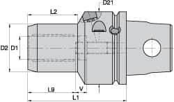 Kennametal - KM63XMZ Modular Connection, 3/4" Hole Diam, Hydraulic Tool Holder/Chuck - 41.66mm Nose Diam, 85.01mm Projection, 1.61" Clamp Depth, 15,000 RPM, Through Coolant - Exact Tool & Supply
