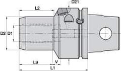 Kennametal - KM63XMZ Modular Connection, 3/4" Hole Diam, Hydraulic Tool Holder/Chuck - 41.66mm Nose Diam, 85.01mm Projection, 1.61" Clamp Depth, 15,000 RPM, Through Coolant - Exact Tool & Supply