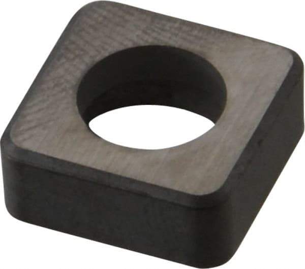 Kennametal - 1/2" Inscribed Circle, Square Turning Shim for Indexables - Ceramic, 0.187" Thick, Negative Rake - Exact Tool & Supply