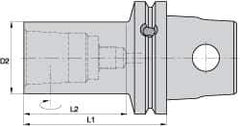 Kennametal - KM63XMZ Outside Modular Connection, KM50 Inside Modular Connection, KM63 to KM50 Reducing Adapter - 58.42mm Projection, 50.04mm Nose Diam, 98.43mm OAL - Exact Tool & Supply