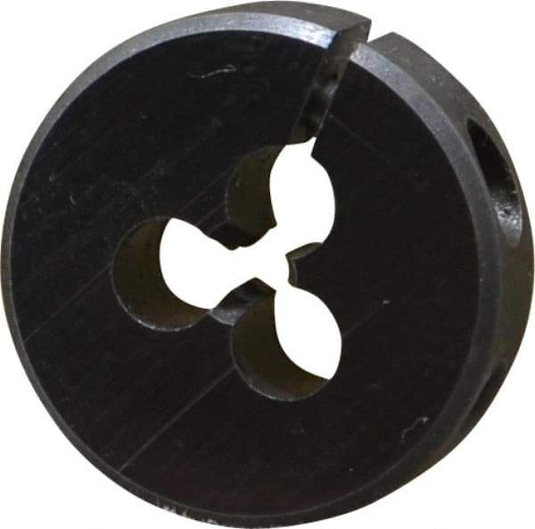 Cle-Line - M3x0.50 Metric Coarse Thread, 13/16" Outside Diam High Speed Steel Round Die - 1/4" Thick, Right Hand Thread, Adjustable - Exact Tool & Supply