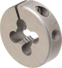 Cle-Line - M6x1.00 Metric Coarse Thread, 13/16" Outside Diam High Speed Steel Round Die - 1/4" Thick, Right Hand Thread, Adjustable - Exact Tool & Supply