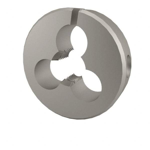 Cle-Line - M6x1.00 Metric Coarse Thread, 1" Outside Diam High Speed Steel Round Die - 3/8" Thick, Right Hand Thread, Adjustable - Exact Tool & Supply