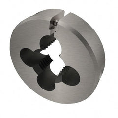 Cle-Line - M8x1.25 Metric Coarse Thread, 1" Outside Diam High Speed Steel Round Die - 3/8" Thick, Right Hand Thread, Adjustable - Exact Tool & Supply