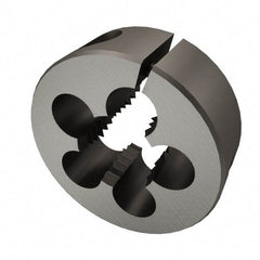 Cle-Line - M16x2.00 Metric Coarse Thread, 1-1/2" Outside Diam High Speed Steel Round Die - 1/2" Thick, Right Hand Thread, Adjustable - Exact Tool & Supply