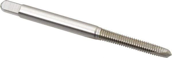 Cleveland - M4.5x0.75 Metric Coarse, 2 Flute, Bright Finish, High Speed Steel Spiral Point Tap - Plug Chamfer, Right Hand Thread, 2-3/8" OAL, 1/2" Thread Length, Series 1011 - Exact Tool & Supply